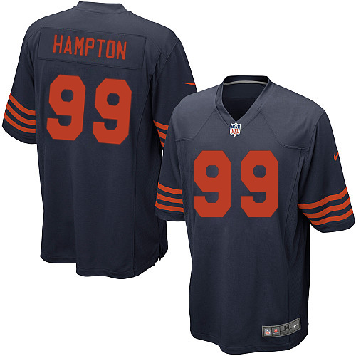 Men's Game Dan Hampton Nike Jersey Navy Blue Alternate - #99 1940s Throwback NFL Chicago Bears